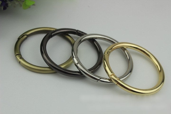 Round Spring Push Gate Ring Swivel Snap Hook 10 12 15 20 25 32 38 50 mm Metal Trigger Lobster Clasp Clip Purse Bag Handbag Handle Wholesale