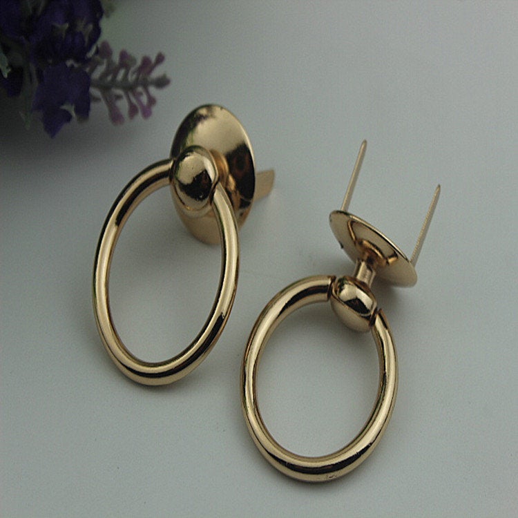 Round Strap Handles Connector Bag Hardware Metal Lock Buckle Light Gold 2/20 pcs Handmade Purse Handbag Backpack Making 45 mm 1 3/4 inch