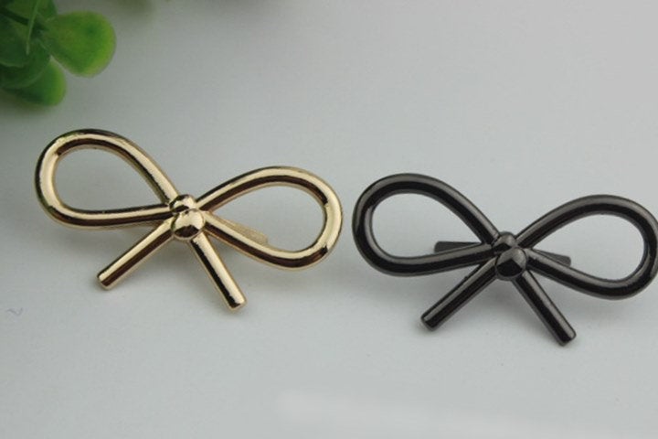 Bow Purse Label 2/20pcs Bag Hardware Charm Gold Gunmetal Black Handmade Purse Handbag Making Metal Decoration 45mm 1 3/4" Wholesale Supplies