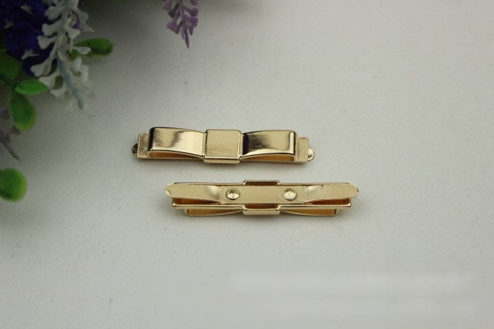 Bow Purse Label 2/20pcs Bag Hardware Charm Gold Silver Gunmetal Handmade Purse Handbag Making Metal Decoration 45mm Wholesale Supplies