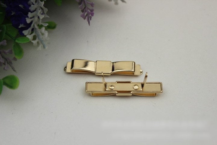 Bow Purse Label 2/20pcs Bag Hardware Charm Gold Silver Gunmetal Handmade Purse Handbag Making Metal Decoration 45mm Wholesale Supplies