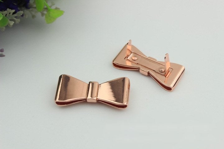 Bow Purse Label 2/20pcs Bag Hardware Charm Rose Gold Silver Gunmetal Handmade Purse Handbag Making Metal Decoration 43mm Wholesale Supplies