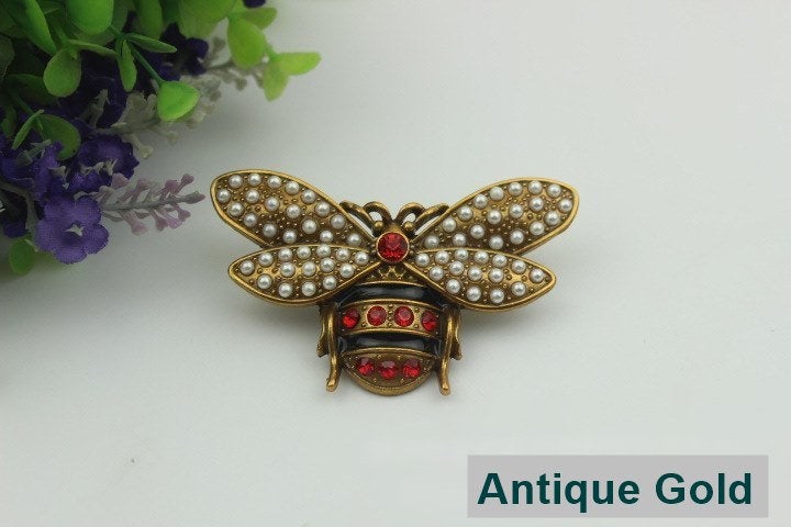 Bee Purse Label 2/20pcs Bag Hardware Charm Gold Antique Gold Handmade Purse Handbag Making Metal Decoration 78mm 3" Wholesale Supplies