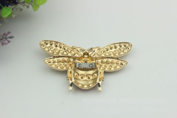 Bee Purse Label 2/20pcs Bag Hardware Charm Gold Antique Gold Handmade Purse Handbag Making Metal Decoration 78mm 3" Wholesale Supplies