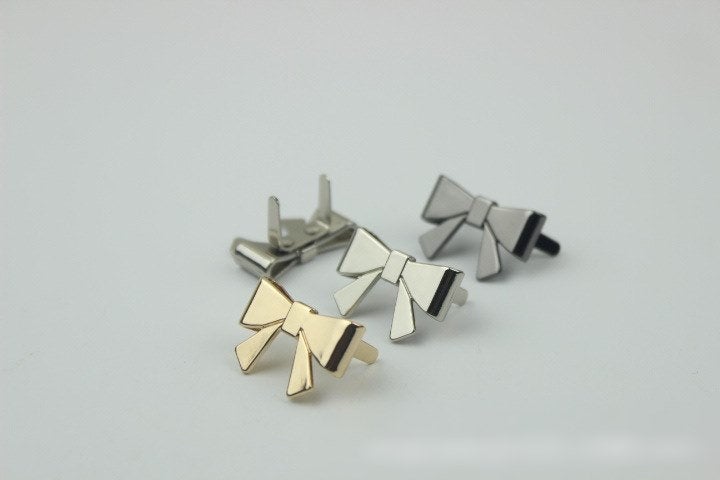 Bow Purse Label 2/20pcs Bag Hardware Charm Gold Silver Gunmetal Handmade Purse Handbag Making Metal Decoration 25mm 1" Wholesale Supplies