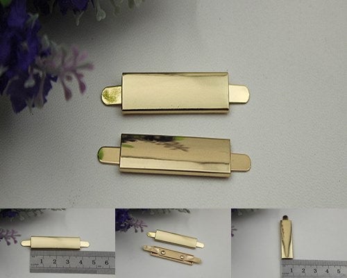 Rectangle Purse Label 2/20pcs Bag Hardware Charm Light Gold Handmade Purse Handbag Making Metal Decoration 38mm 1 1/2" Wholesale Supplies