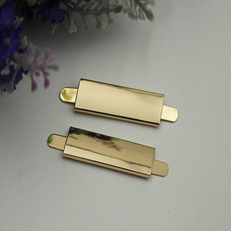 Rectangle Purse Label 2/20pcs Bag Hardware Charm Light Gold Handmade Purse Handbag Making Metal Decoration 38mm 1 1/2" Wholesale Supplies