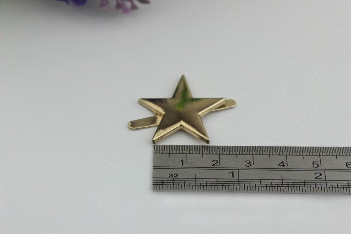 Star Purse Label 2/20pcs Bag Hardware Charm Light Gold Handmade Purse Handbag Making Metal Decoration 28mm 1 1/8" Wholesale Supplies