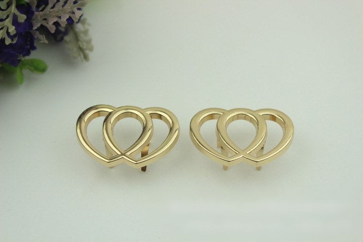 Hearts Purse Label 2/20pcs Bag Hardware Charm Gold Gunmetal Handmade Purse Handbag Making Metal Decoration 40mm 1 5/8 Wholesale Supplies