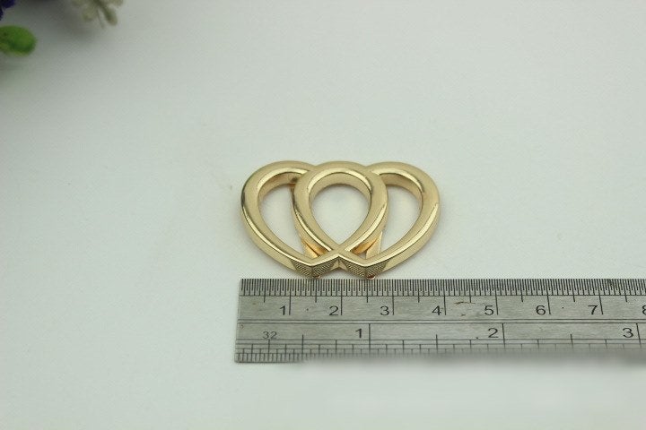 Hearts Purse Label 2/20pcs Bag Hardware Charm Gold Gunmetal Handmade Purse Handbag Making Metal Decoration 40mm 1 5/8 Wholesale Supplies