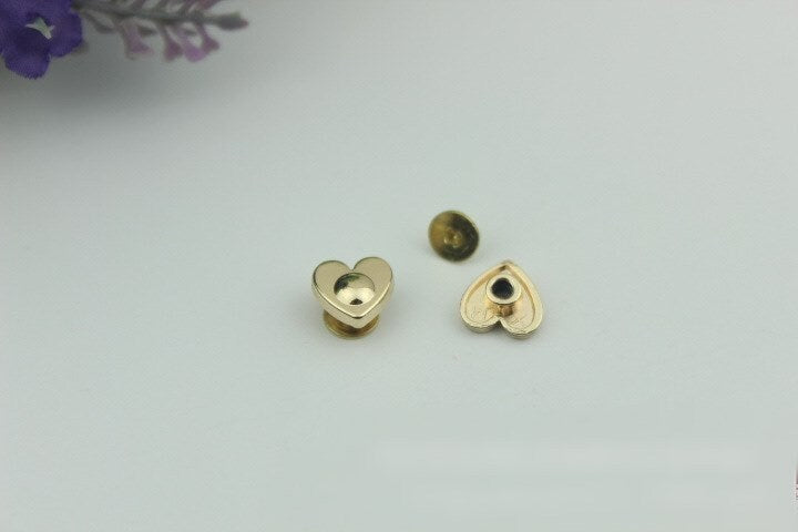 Flat Head Button Bag Hardware Heart Belt Strap Chicago Screw Back Rivet Concho Stud Gold Silver Black 1/10pcs 10mm Screwback Shoe Blacelet