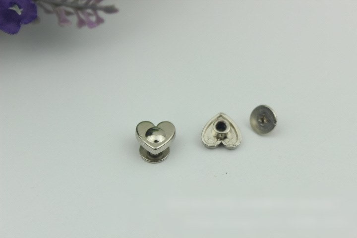 Flat Head Button Bag Hardware Heart Belt Strap Chicago Screw Back Rivet Concho Stud Gold Silver Black 1/10pcs 10mm Screwback Shoe Blacelet