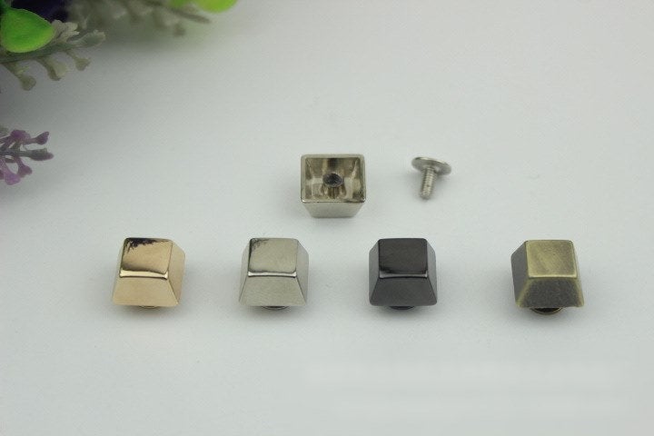 Flat Head Button Bag Hardware Square Belt Strap Chicago Screw Back Rivet Concho Stud Gold Silver Black 2/20pcs 7mm Screwback Shoe Blacelet