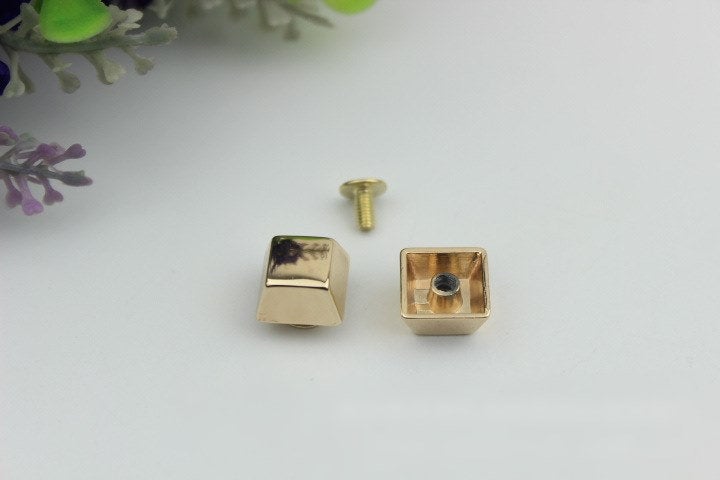 Flat Head Button Bag Hardware Square Belt Strap Chicago Screw Back Rivet Concho Stud Gold Silver Black 2/20pcs 7mm Screwback Shoe Blacelet