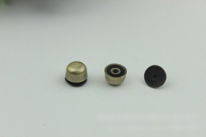 Head Button Bag Hardware Round Belt Strap Chicago Screw Back Rivet Concho Stud Gold Silver Black 2/20pcs 6mm 1/4" Screwback Shoe Blacelet