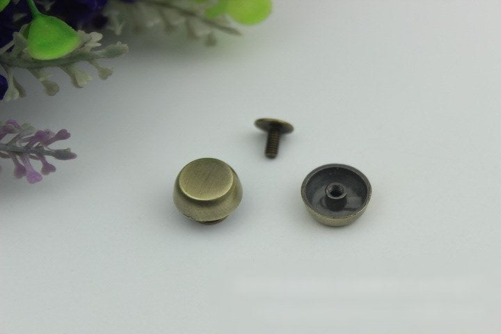 Head Button Bag Hardware Round Belt Strap Chicago Screw Back Rivet Concho Stud Gold Silver Black 2/20pcs 5mm 1/4" Screwback Shoe Blacelet