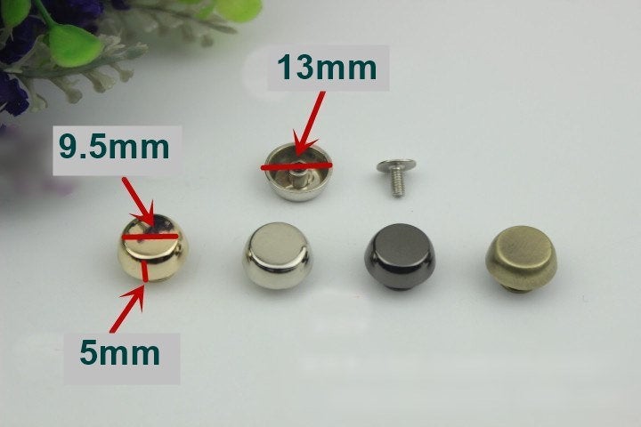 Head Button Bag Hardware Round Belt Strap Chicago Screw Back Rivet Concho Stud Gold Silver Black 2/20pcs 5mm 1/4" Screwback Shoe Blacelet