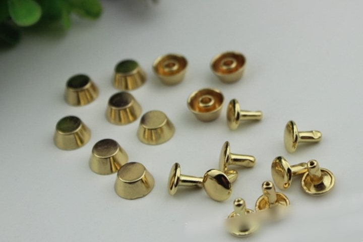 Flat Head Button Bag Hardware Cone Belt Strap Chicago Screw Back Rivet Concho Stud Gold Silver Black 1/10pcs 10mm Screwback Shoe Blacelet