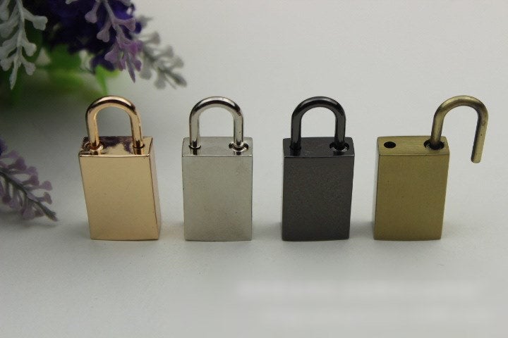 Padlock Bag Hardware Rectangle Gold Silver Gunmetal Bronze 1/20 pcs Handmade Purse Handbag Making Metal Bulk Wholesale Accessories Supplies