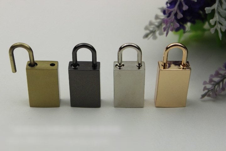 Padlock Bag Hardware Rectangle Gold Silver Gunmetal Bronze 1/20 pcs Handmade Purse Handbag Making Metal Bulk Wholesale Accessories Supplies