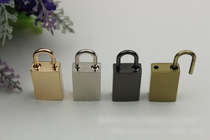 Padlock Bag Hardware Rectangle Gold Silver Gunmetal Bronze 1/20 pcs Handmade Purse Handbag Making Metal Bulk Wholesale Accessories Supplies