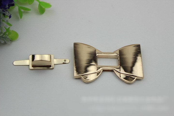 Bowknot Butterfly Twist Turn Lock Bag Hardware Light Gold 2/20 pcs Handmade Purse Handbag Making Metal 60 40mm 2 3/8 1 5/8" Bulk Supplies