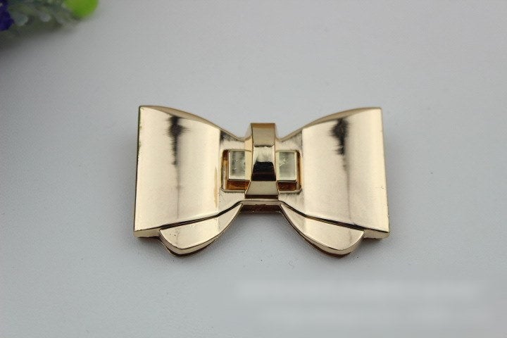 Bowknot Butterfly Twist Turn Lock Bag Hardware Light Gold 2/20 pcs Handmade Purse Handbag Making Metal 60 40mm 2 3/8 1 5/8" Bulk Supplies