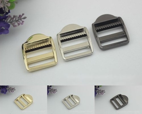 Metal Ladder Lock Strap Buckle 25mm 1" Silver Gold Gunmetal Hardware Leather Purse Bag Handbag Clutch Backpack DIY Supplies Wholesale