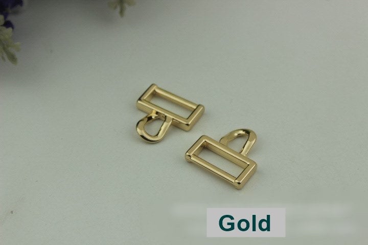 Belt Loops Chain Connector Bag Hardware Rectangle Bridge Buckle Gold Silver Bronze 2/20 pcs Handmade Purse Handbag Making Metal 16mm 5/8"