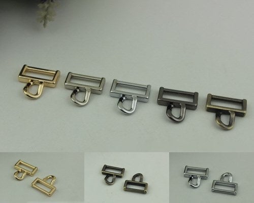 Belt Loops Chain Connector Bag Hardware Rectangle Bridge Buckle Gold Silver Bronze 2/20 pcs Handmade Purse Handbag Making Metal 16mm 5/8"