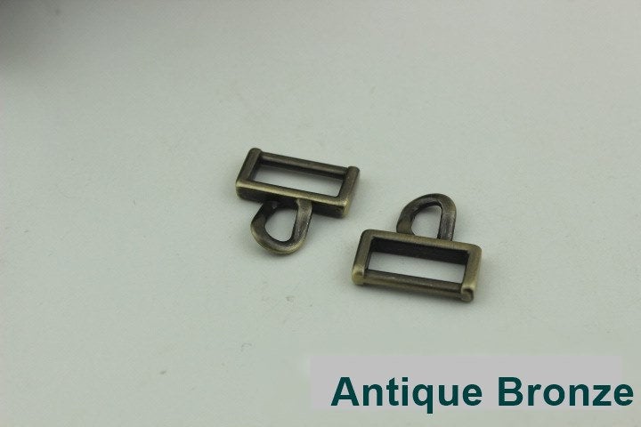 Belt Loops Chain Connector Bag Hardware Rectangle Bridge Buckle Gold Silver Bronze 2/20 pcs Handmade Purse Handbag Making Metal 16mm 5/8"