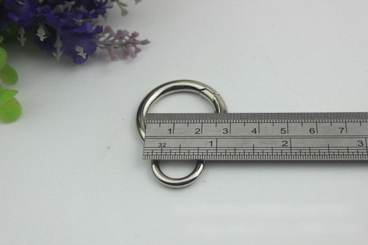 Round Spring Push Gate Ring Swivel Snap Hook 25mm 1" Gold Silver Metal Trigger Lobster Clasp Clip Purse Bag Handbag Handle Wholesale