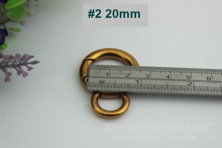 Round Spring Push Gate Ring Swivel Snap Hook 16 20 25 32 38 mm Old Gold Metal Trigger Lobster Clasp Clip Purse Bag Handbag Handle Wholesale