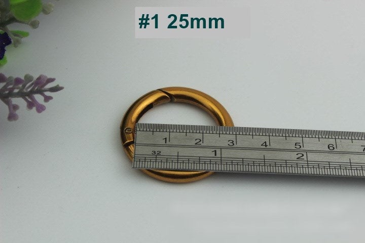 Round Spring Push Gate Ring Swivel Snap Hook 16 20 25 32 38 mm Old Gold Metal Trigger Lobster Clasp Clip Purse Bag Handbag Handle Wholesale