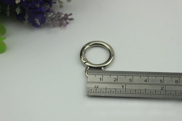 Round Spring Push Gate Ring Swivel Snap Hook 32 17mm Gold Silver Metal Trigger Lobster Clasp Clip Purse Bag Handbag Handle Hardware Bulk