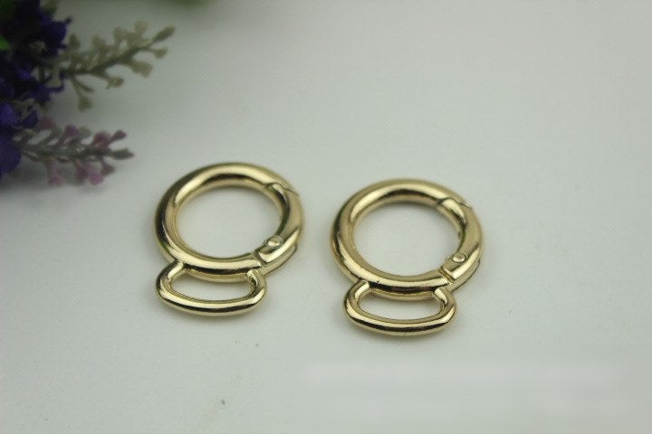 Round Spring Push Gate Ring Swivel Snap Hook 32 20mm Gold Silver Metal Trigger Lobster Clasp Clip Purse Bag Handbag Hardware Bulk Wholesale