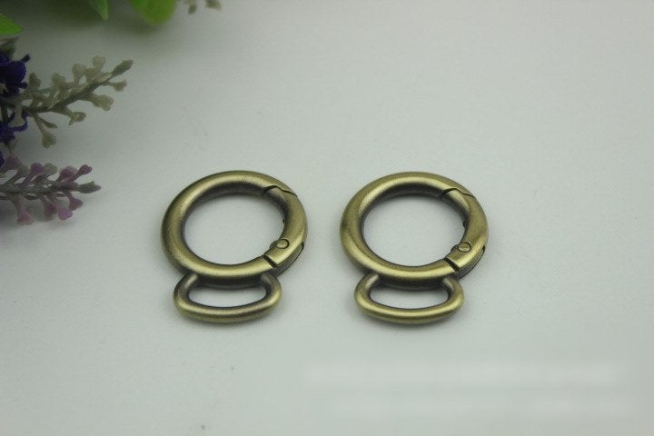 Round Spring Push Gate Ring Swivel Snap Hook 32 20mm Gold Silver Metal Trigger Lobster Clasp Clip Purse Bag Handbag Hardware Bulk Wholesale