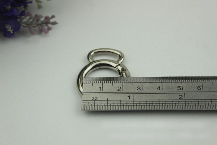 Round Spring Push Gate Ring Swivel Snap Hook 32 20mm Gold Silver Metal Trigger Lobster Clasp Clip Purse Bag Handbag Hardware Bulk Wholesale