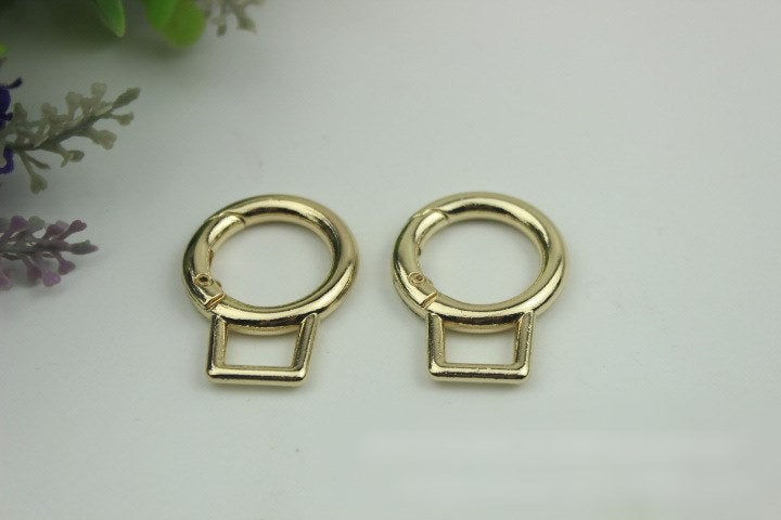 Round Spring Push Gate Ring Swivel Snap Hook 19mm 3/4" Gold Silver Metal Trigger Lobster Clasp Clip Purse Bag Handbag Handle Wholesale