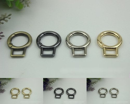 Round Spring Push Gate Ring Swivel Snap Hook 19mm 3/4" Gold Silver Metal Trigger Lobster Clasp Clip Purse Bag Handbag Handle Wholesale