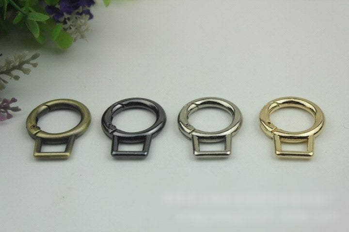 Round Spring Push Gate Ring Swivel Snap Hook 19mm 3/4" Gold Silver Metal Trigger Lobster Clasp Clip Purse Bag Handbag Handle Wholesale