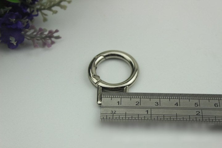 Round Spring Push Gate Ring Swivel Snap Hook 19mm 3/4" Gold Silver Metal Trigger Lobster Clasp Clip Purse Bag Handbag Handle Wholesale