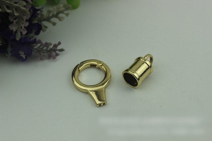 Round Spring Push Gate Ring Swivel Snap Hook 17mm 5/8" Gold Silver Metal Trigger Lobster Clasp Clip Purse Bag Handbag Handle Bulk Wholesale