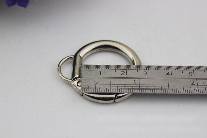 Round Spring Push Gate Ring Swivel Snap Hook 25 mm 1" Gold Silver Metal Trigger Lobster Clasp Clip Purse Bag Handbag Handle Bulk Wholesale