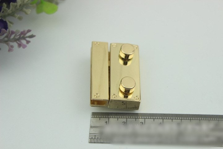Rectangle Twist Turn Lock Bag Hardware Gold Silver Gunmetal 1/10 pcs Handmade Purse Handbag Making Metal 40mm 27mm 1 5/8 1 1/8" Supplies