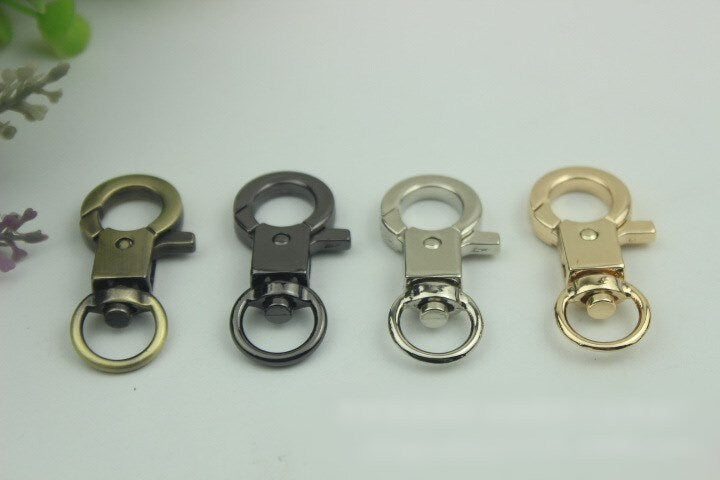 Swivel Lever Snap Hook 1/10pcs Bag Hardware Metal Spring Trigger Lobster Clasp Clip Gold Silver Gunmetal Bronze 42 12mm Purse Handbag Making