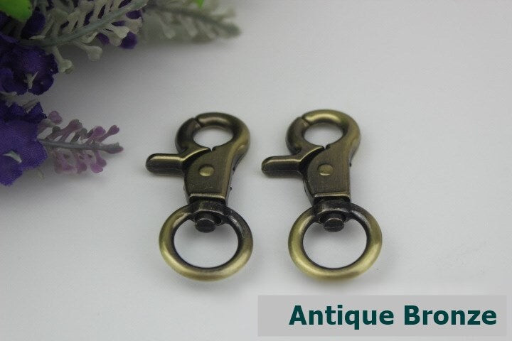 Swivel Lever Snap Hook 1/10pcs Bag Hardware Metal Spring Trigger Lobster Clasp Clip Gold Silver Gunmetal Bronze 45 13mm Purse Handbag Making