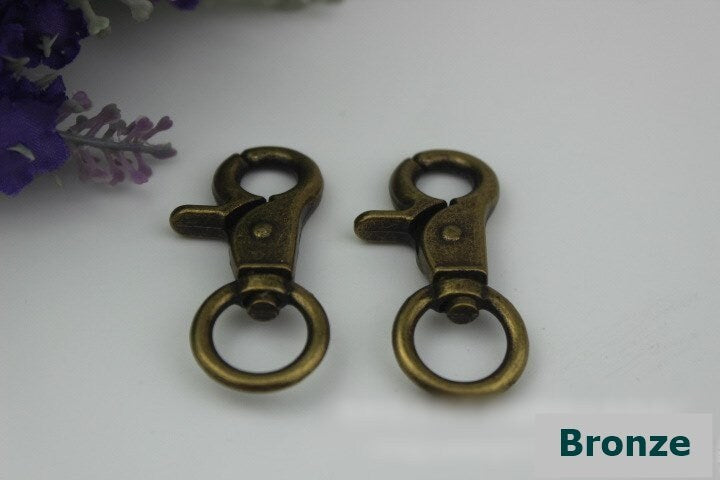 Swivel Lever Snap Hook 1/10pcs Bag Hardware Metal Spring Trigger Lobster Clasp Clip Gold Silver Gunmetal Bronze 45 13mm Purse Handbag Making