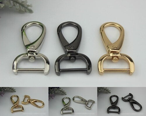 Swivel Lever Snap Hook 1/10pcs Bag Hardware Metal Spring Trigger Lobster Clasp Clip Gold Silver Gunmetal 50 20mm Purse Handbag Bulk Making