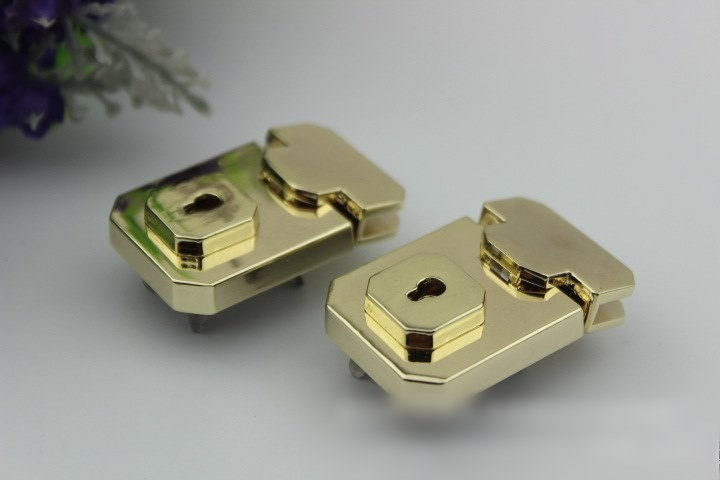 Rectangle Twist Press Lock Bag Hardware Light Gold 1/10 pcs Handmade Purse Handbag Making Metal 47 29 mm 1 7/8 1 1/8" Supplies